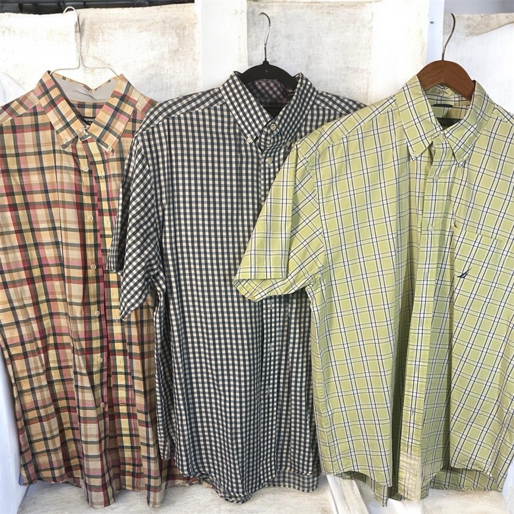 A bundle of Men's plaid Large shirts from Dillard's
Roundtree & Yorke, Nautica